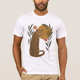 Sunset Leopard - Botaniskt jungle Art T Shirt