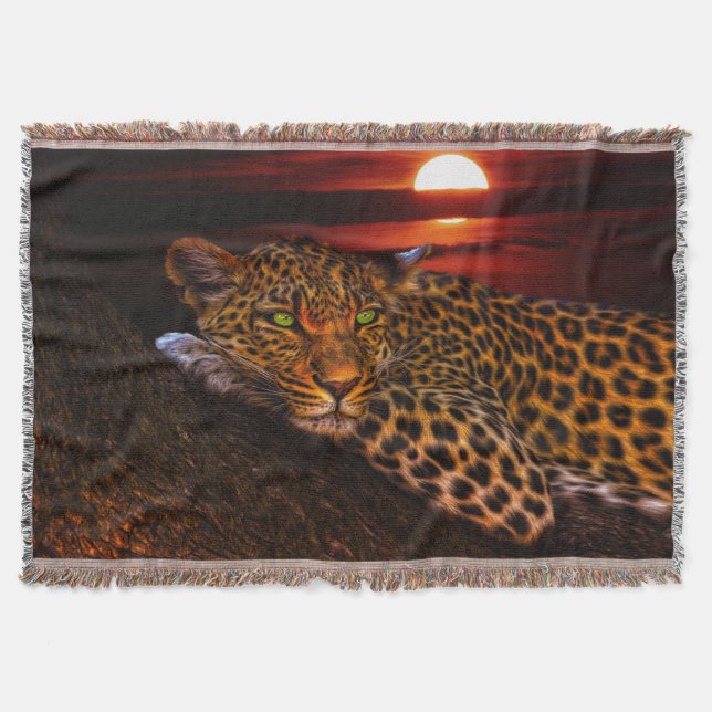 Sunset Leopard Filt (Framsidan)