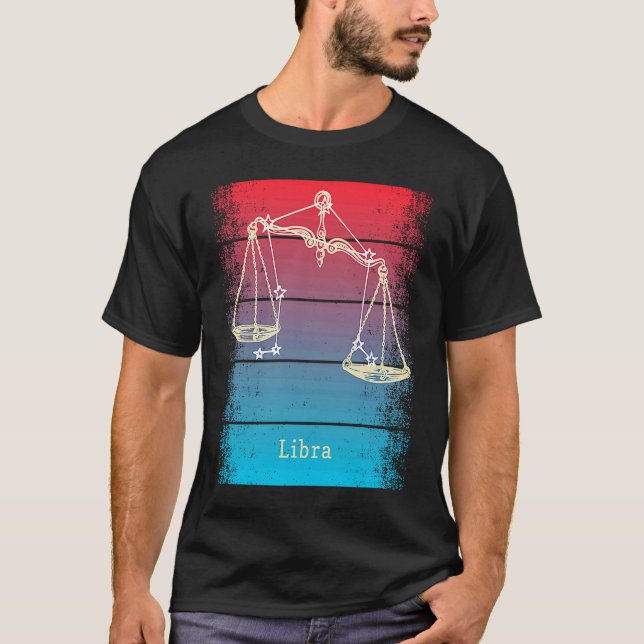 Sunset Libra Zodiac T Shirt (Framsida)