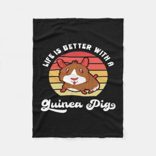 Sunset Life Better with a Guinea Gris Cute Pet Fleecefilt