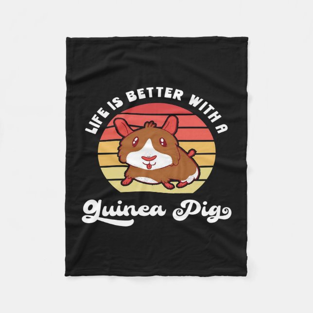 Sunset Life Better with a Guinea Gris | Cute Pet Fleecefilt (Framsidan)