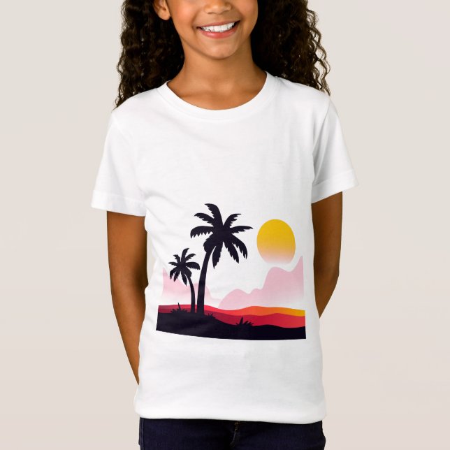 Sunset liggande liggande2 t shirt (Framsida)
