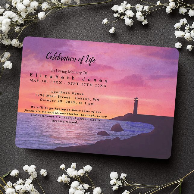 Sunset Lighthouse Firande of Life Funeral (Skapare uppladdad)