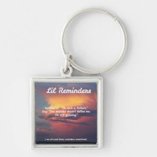 Sunset Lil Reminders Therapist Gift Fyrkantig Silverfärgad Nyckelring