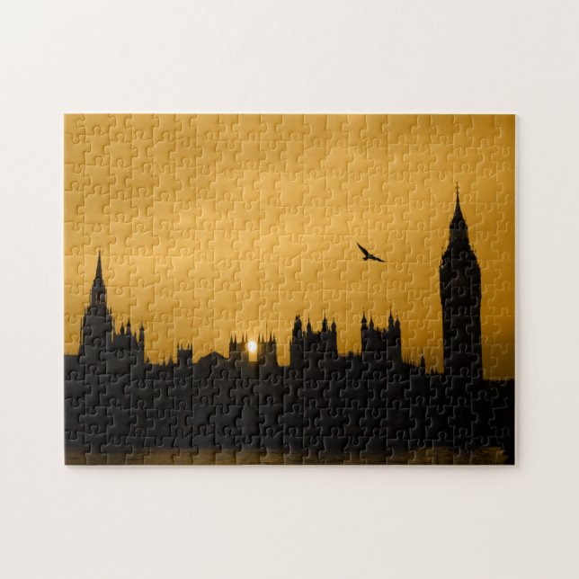 Sunset - London - Big Ben - 11 x 14 - 252 pcs. Pussel (Horisontell)