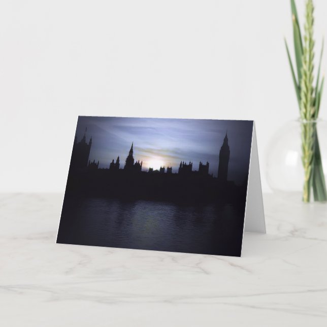 Sunset-London-Parliament-Big Ben Greeting Card Kort (Framsida)