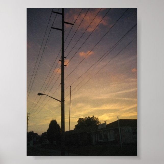 Sunset Louisville Ky och TelefonPole Poster (Framsidan)