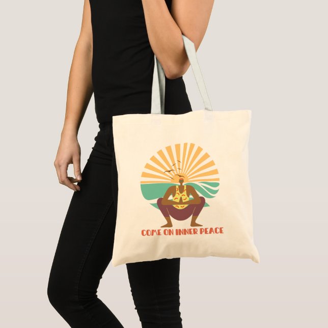 Sunset Meditation Roligt Modern Yoga Tote Bag Tygkasse (Framsida (produkt))