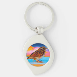 Sunset Melody Swirl Silverfärgad Nyckelring