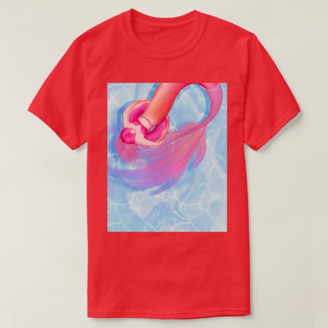 Sunset mermaid in a donut float t shirt (Design framsida)