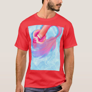 Sunset mermaid in a donut float t shirt