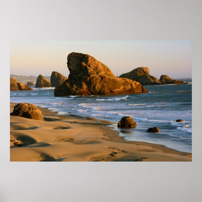 Sunset, Meyers Beach, Oregon, USA Poster (Framsidan)