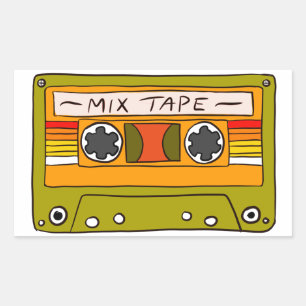 Sunset Mix Tape Sticker Rektangulärt Klistermärke