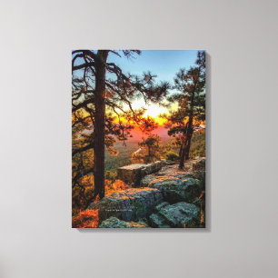 Sunset Mogollon Rim Arizona Gräs Träd 18 x 24 Canvastryck