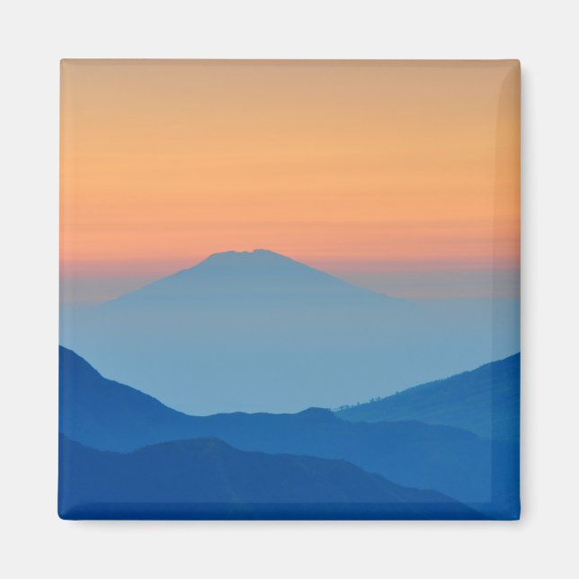Sunset Mountain Abstrakt liggande Magnet (Framsidan)