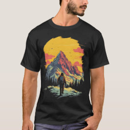 Sunset Mountain Hiking Äventyr T Shirt