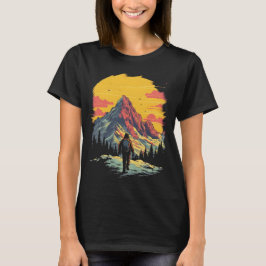Sunset Mountain Hiking Äventyr T Shirt
