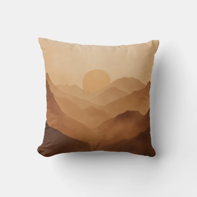 Sunset Mountain Lagrar Pillow Kudde (Framsida)