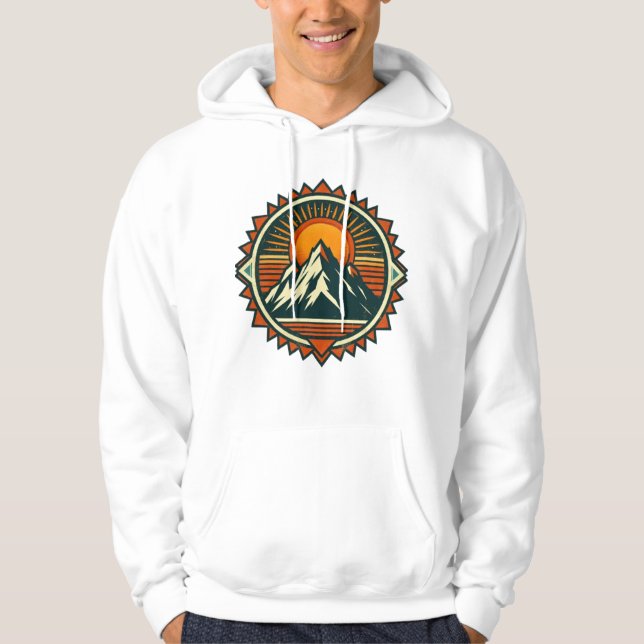 Sunset Mountain Landscape Hoodie – Nature-Inspired (Framsida)