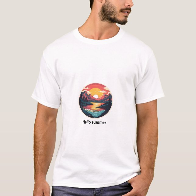Sunset Mountain Ligcape T-Shirt - Nature Adventu (Framsida)
