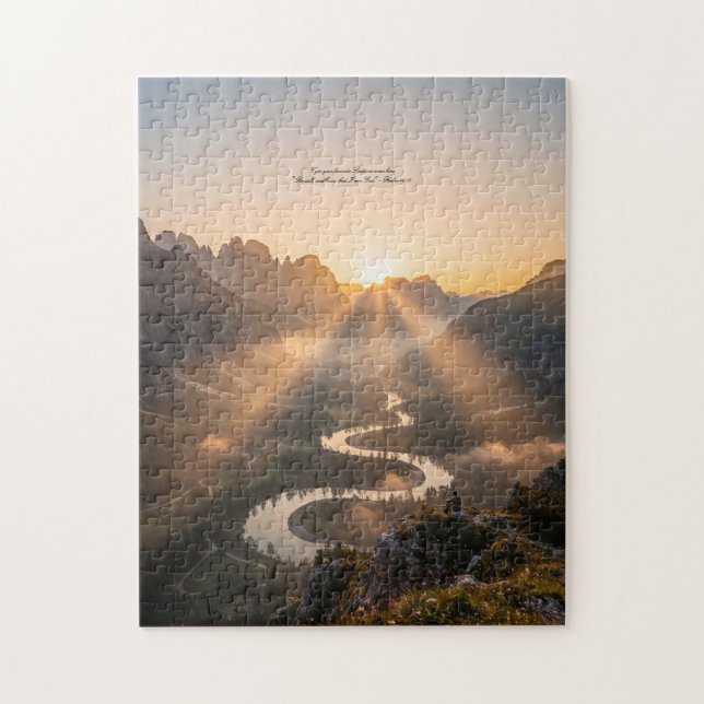 Sunset Mountain Puzzle christian Gift Pussel (Vertikal)