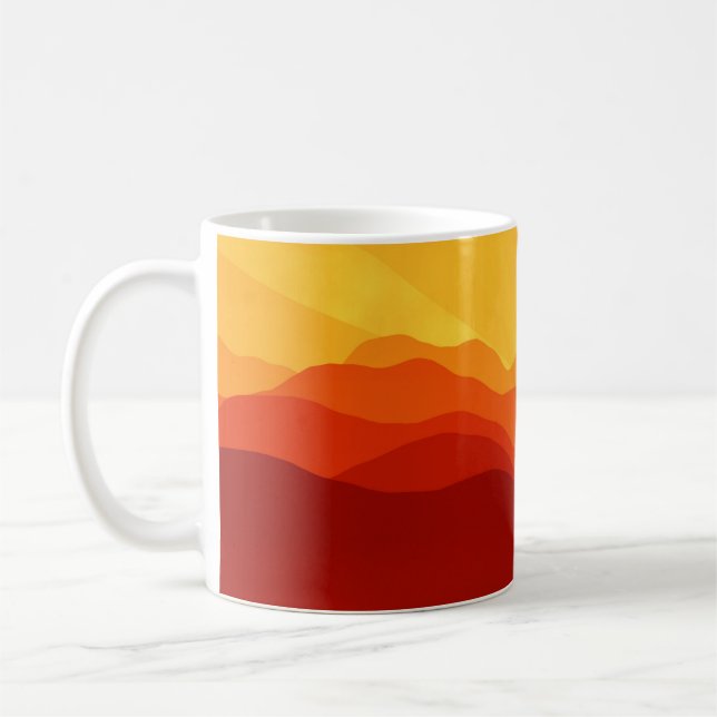 Sunset Mountains Banner Kaffemugg (Vänster)