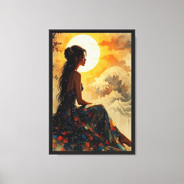 Sunset Muse Fantasy Blommigt Canvas Wall Art (Framsida)