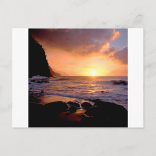 Sunset Na Pali Kusten Hawaii Vykort