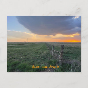 Sunset nära Amarillo Texas Vykort