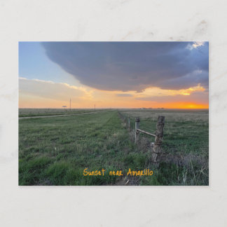 Sunset nära Amarillo Texas Vykort