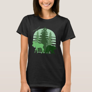 Sunset Natature Gräs Träd Aesthetic Minimalist Woo T Shirt