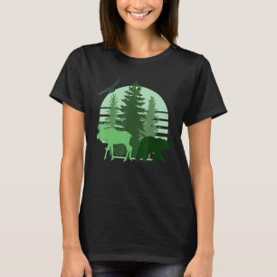 Sunset Natature Gräs Träd Aesthetic Minimalist Woo T Shirt