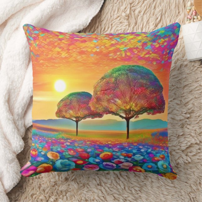 Sunset Nature's Kaleidoscope Kudde (Filt)