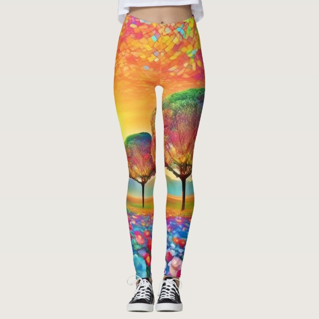 Sunset Nature's Kaleidoscope Leggings (Framsida)