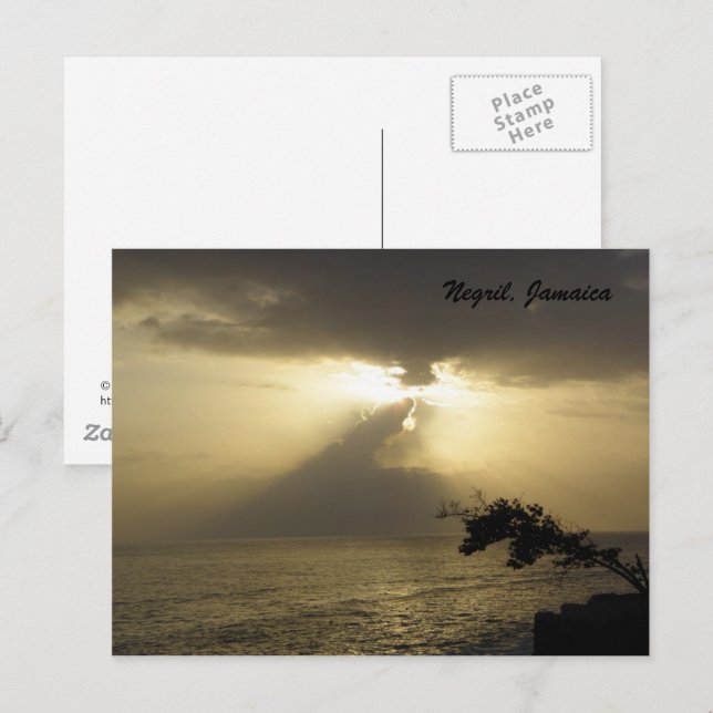 Sunset:Negril, Jamaica Postcard Vykort (Fram/baksida)