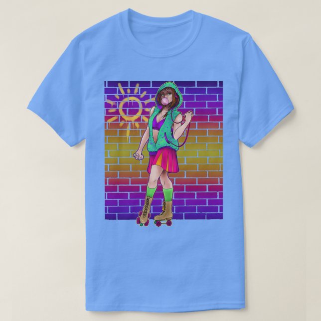 Sunset Neon Skater T Shirt (Design framsida)