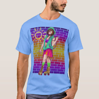 Sunset Neon Skater T Shirt