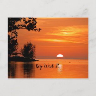 Sunset, Nyckel Väster, Florida Postcard Vykort
