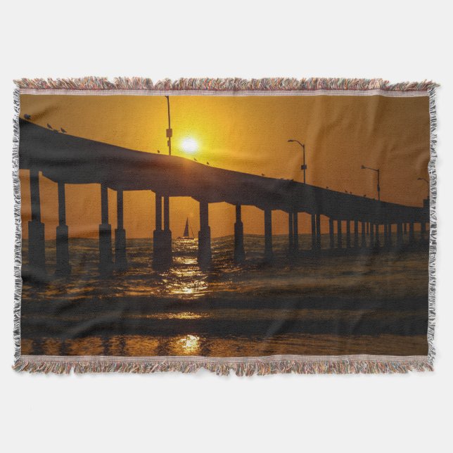Sunset Ocean Beach Pier - Beach Sunset Filt (Framsidan)