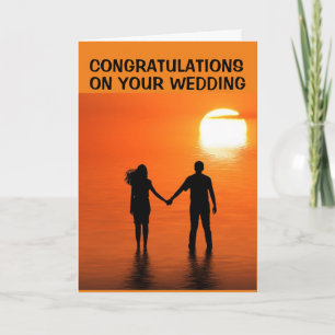 SUNSET OCEAN BRÖLLOP GIFTERMÅL GRATTIS CARD KORT