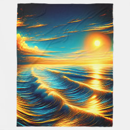 ’Sunset Ocean Reverie’ Fleecefilt