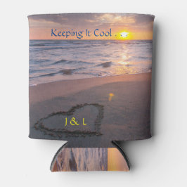 Sunset Ocean Sand Heart Initialer "Keeping it Cool
