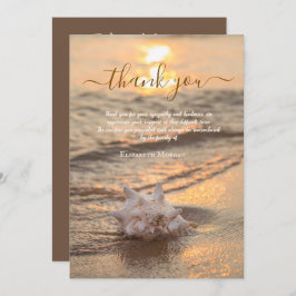 Sunset Ocean Seashell Photo Firande of Life Tack Kort