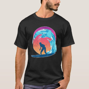 Sunset Ocean Surfer Sea Surfboard Surfa Vågar Spor T Shirt