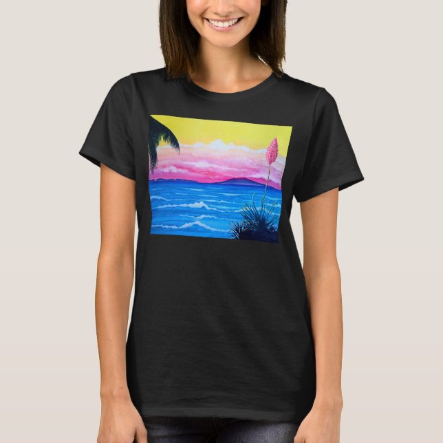 Sunset Ocean  T Shirt (Framsida)