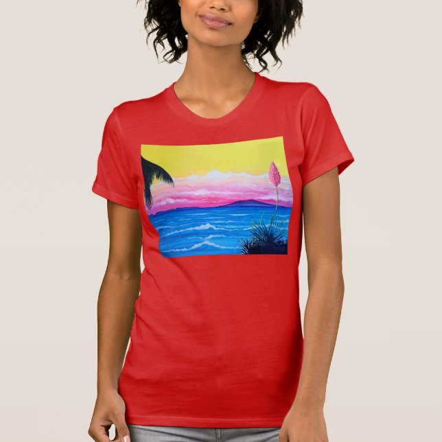 Sunset Ocean T Shirt (Framsida)