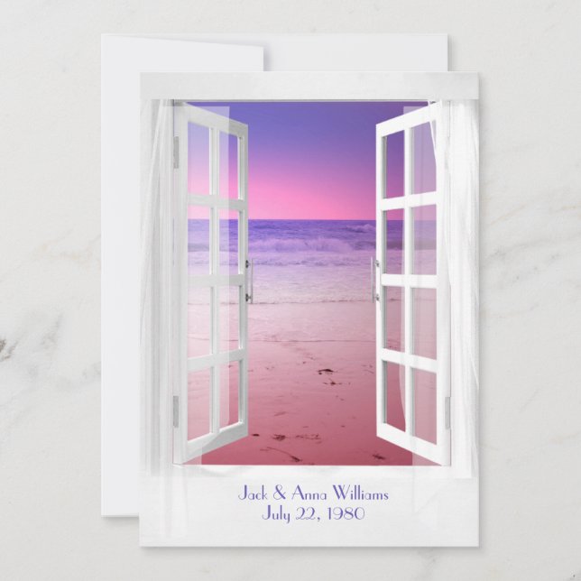 Sunset Ocean view Vow Renewal Ceremony Inbjudningar (Framsida)