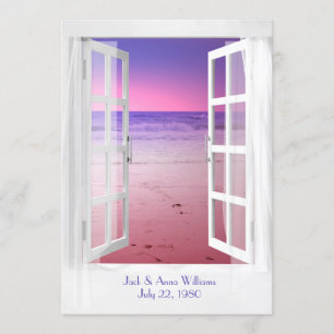 Sunset Ocean view Vow Renewal Ceremony Inbjudningar
