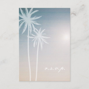 Sunset Ombré Handflatan Träd Beach Wedding OSA Kort