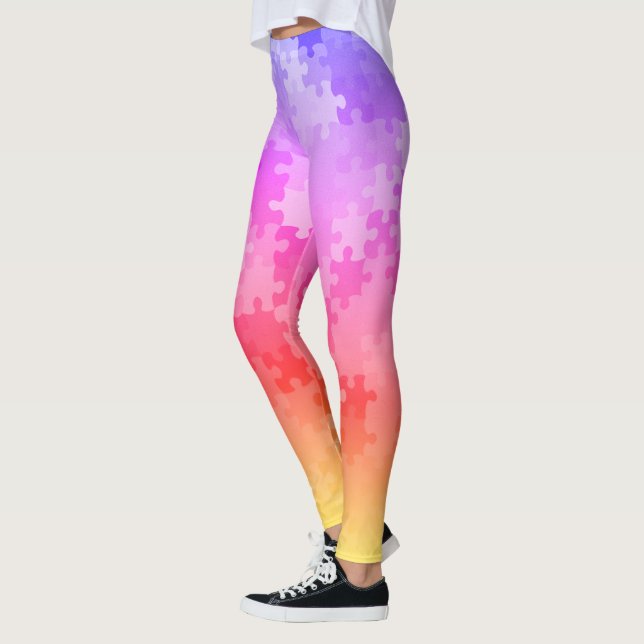 Sunset Ombre Puzzle Delar Leggings (Vänster)